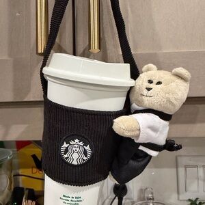 Starbucks Bear Barrister Cup Holder with Tumbler